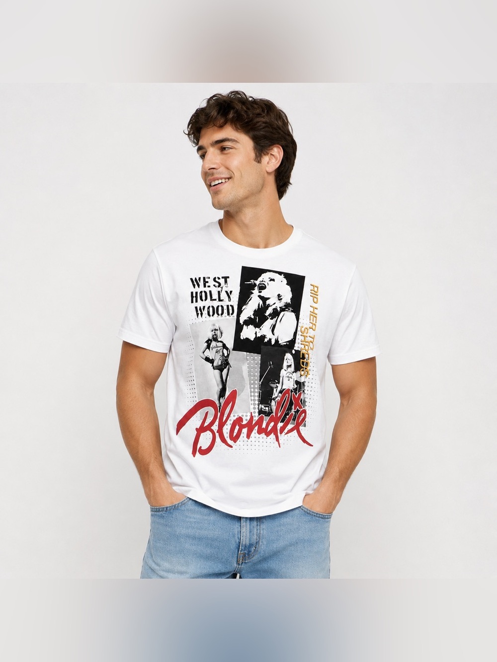 Blondie West Hollywood Rip Her To Shreds Graphic T Shirt Women L Grayson NWT